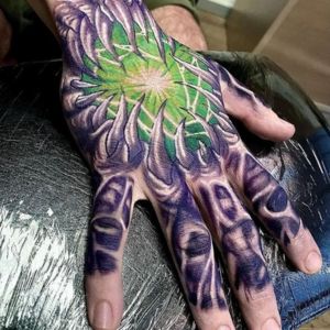 colorful dark surrealism tattoo