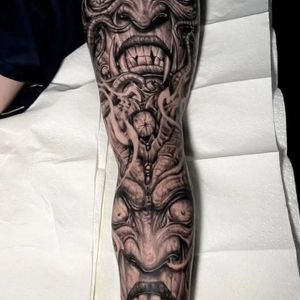 leg dark surrealism tattoo