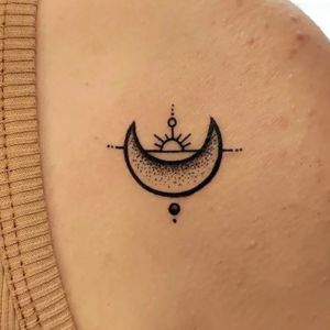 traditional crescent moon tattoo