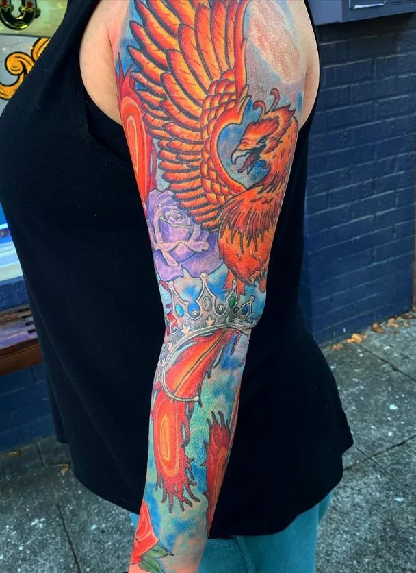 Colorful Sleeve Tattoo Design