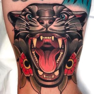 fierce panther face tattoo