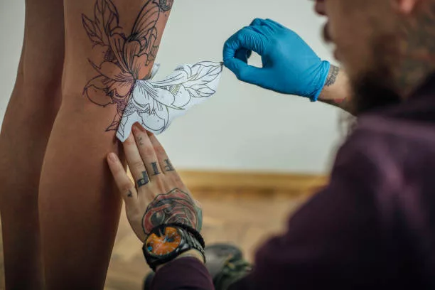 Peeling off the Tattoo Stencil