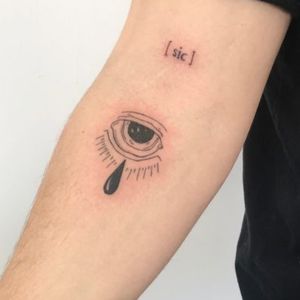 minimal teardrop gang tattoo 