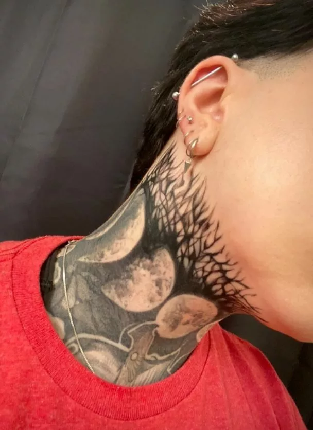 Abstract Neck Tattoos