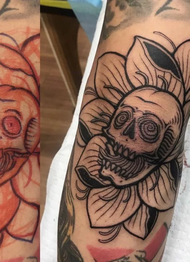 Skull Elbow Tattoos