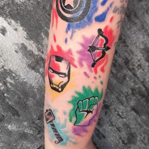avengers watercolor tattoo