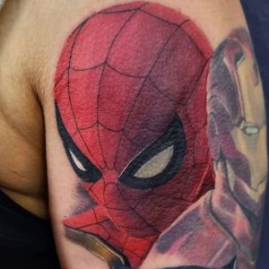 ironman spiderman tattoo