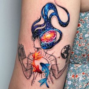 abstract galaxy tattoo
