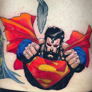 angry superman tattoo