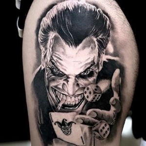 black and gray the joker tattoo