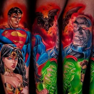 color justice league tattoo