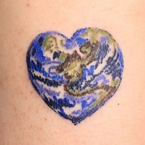 earth tattoo crayon color