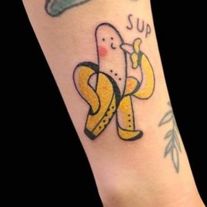 funny banana tattoo