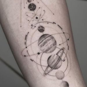 geometry planet tattoo