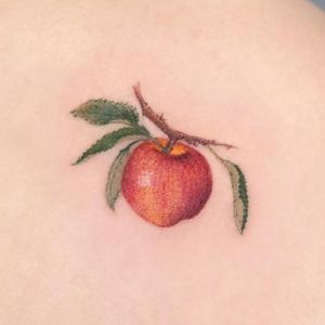 minimal apple tattoo