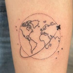 minimal earth tattoo