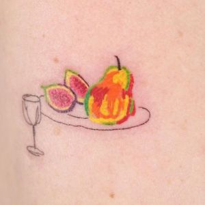 minimal fruit tattoo