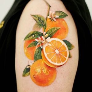 realistic orange tattoo