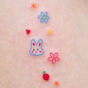 simple strawberry tattoos