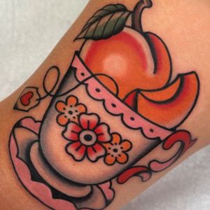 traditional peach tattoo