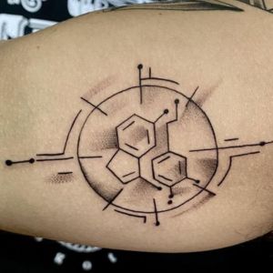 abstract dopamine tattoo geometry