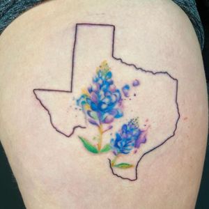 bluebonnet tattoo abstract (texas)