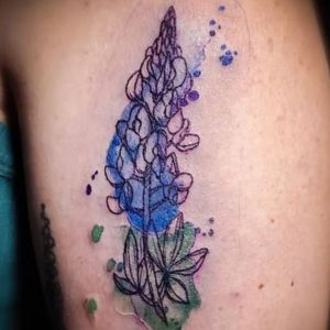 bluebonnet tattoo abstract (water)