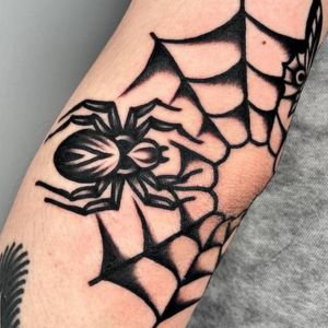 cute spider web tattoo