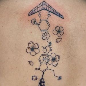 scientific dopamine tattoo abstract
