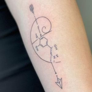 scientific dopamine tattoo minimal