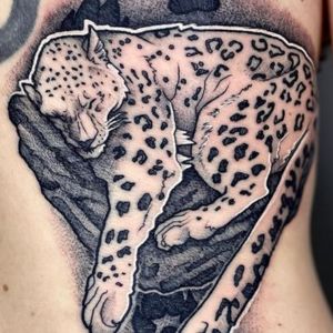 snow leopard tattoo glitter