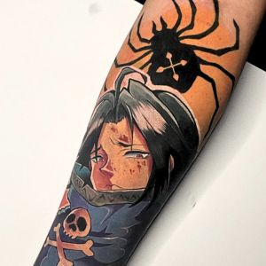 color feitan portor spider tattoo