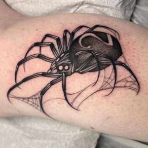 leg feitan spider tattoo