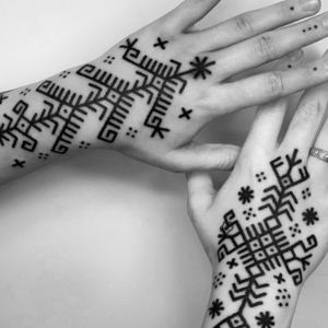 Black Hands and Fingers Tattoo Patterns