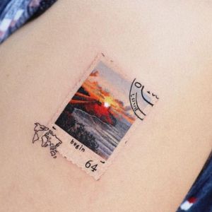 Stamp Sun Set Tattoo