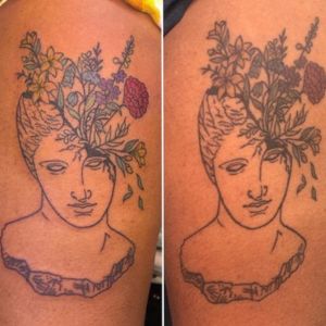 Women Face Colorful Tattoos On Dark Skin