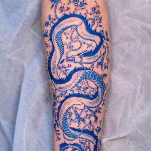 blue haku dragon tattoo