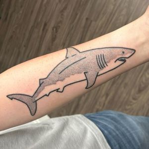 minimal shark tattoo