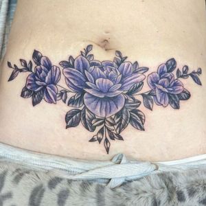 blue tattoo ideas for tummy tuck scars